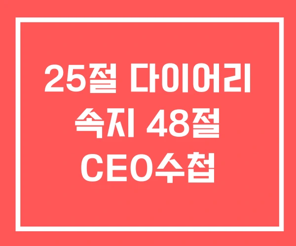 25절 다이어리 속지 48절 CEO수첩