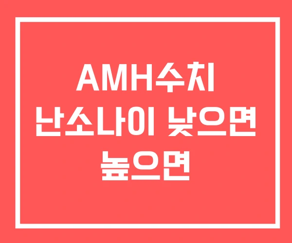 AMH수치 난소나이 낮으면 높으면