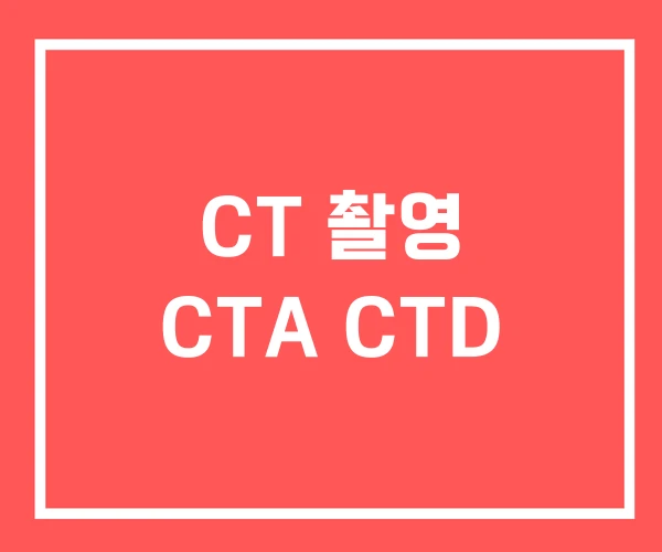 CT 촬영 CTA CTD