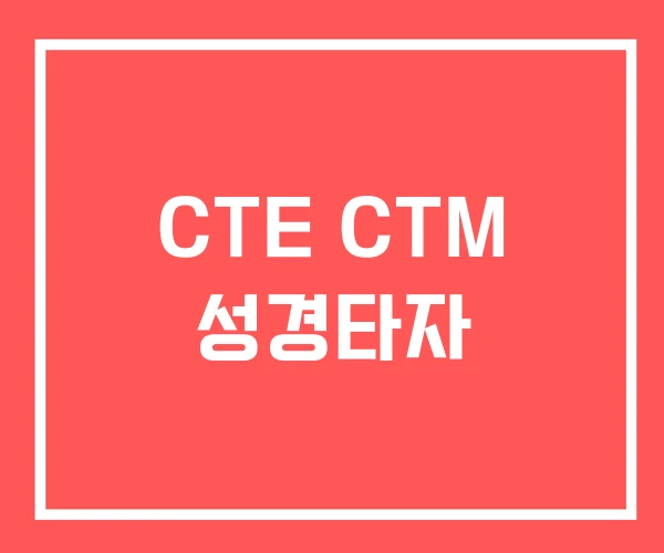 CTE CTM 성경타자
