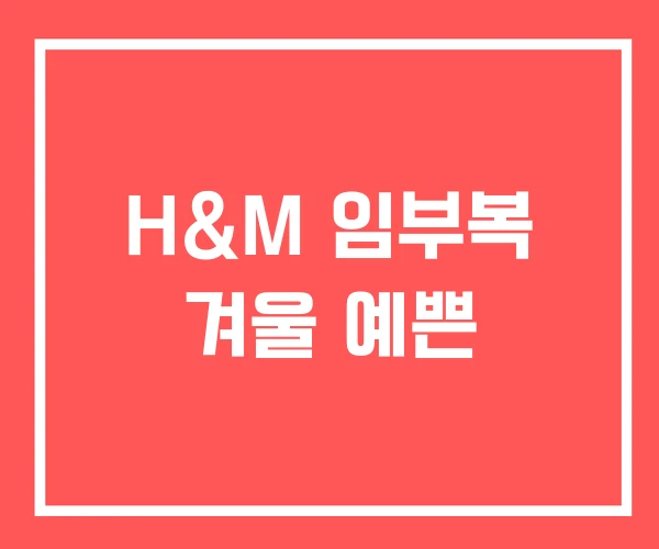 H&M 임부복 겨울 예쁜