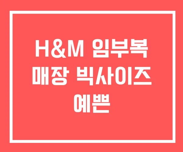H&M 임부복 매장 빅사이즈 예쁜