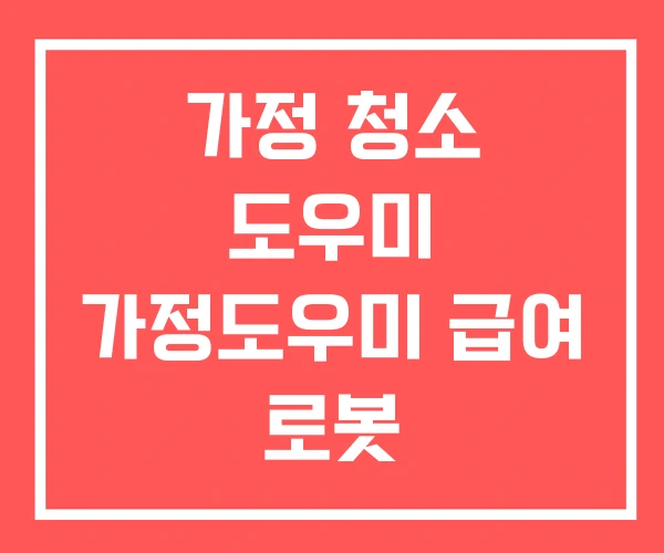 가정 청소 도우미 가정도우미 급여 로봇