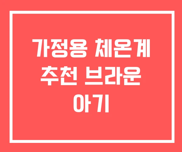 가정용 체온계 추천 브라운 아기