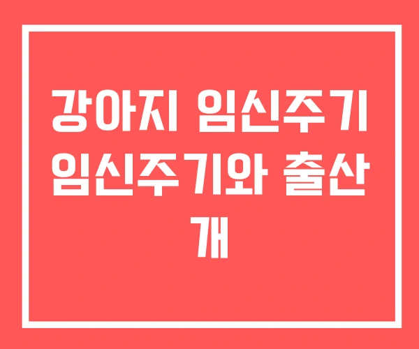 강아지 임신주기 임신주기와 출산 개