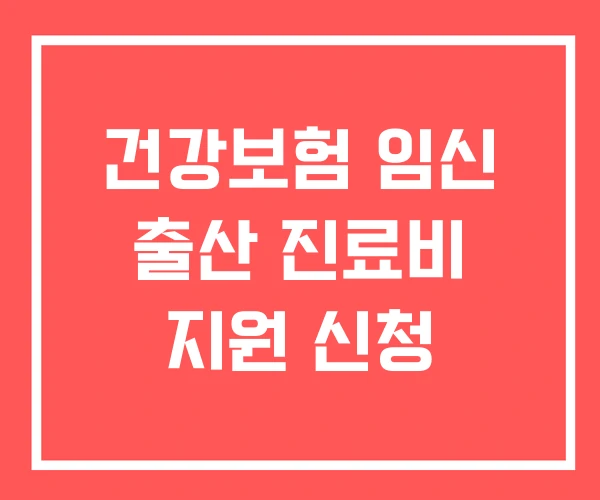 건강보험 임신 출산 진료비 지원 신청