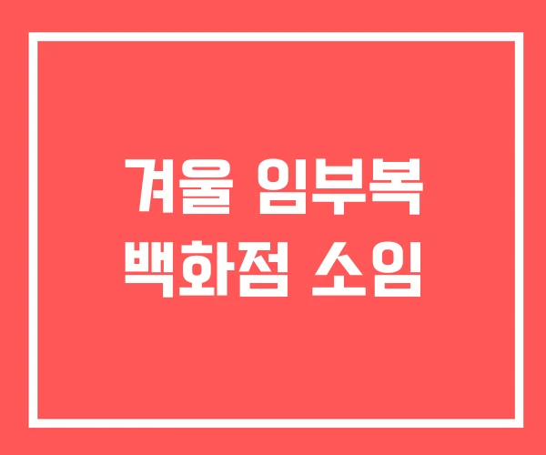 겨울 임부복 백화점 소임