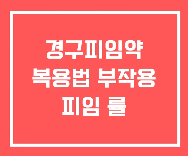 경구피임약 복용법 부작용 피임 률