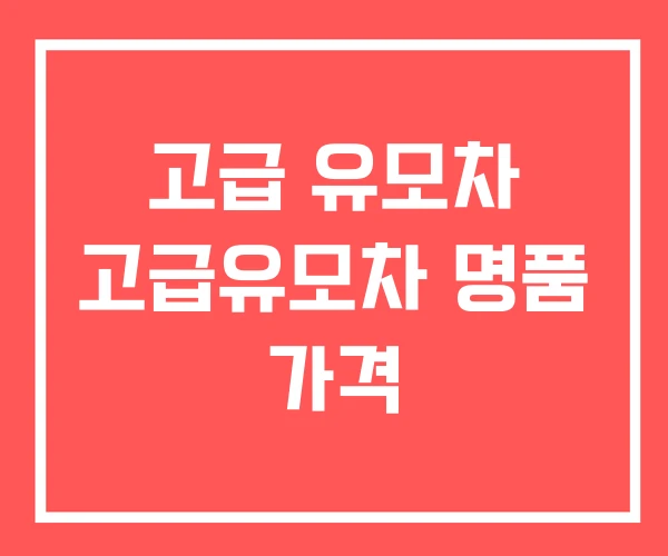 고급 유모차 고급유모차 명품 가격