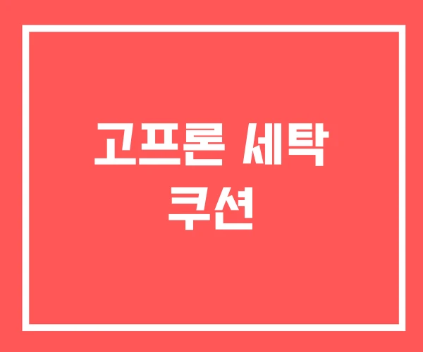 고프론 세탁 쿠션