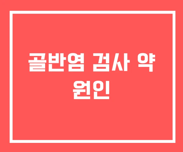 골반염 검사 약 원인