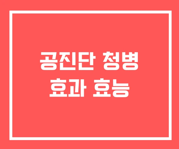 공진단 청병 효과 효능