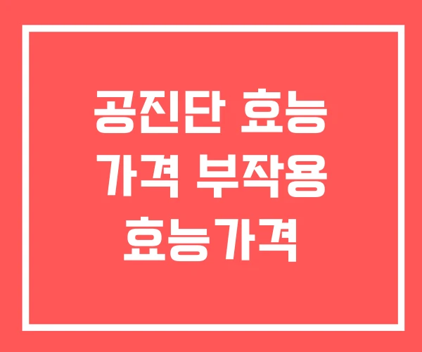 공진단 효능 가격 부작용 효능가격