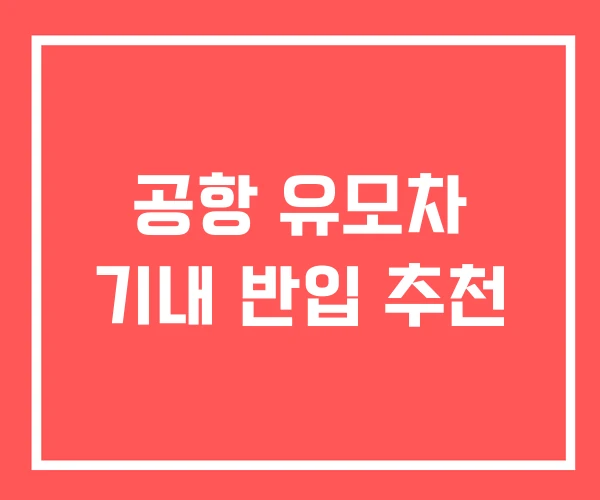 공항 유모차 기내 반입 추천