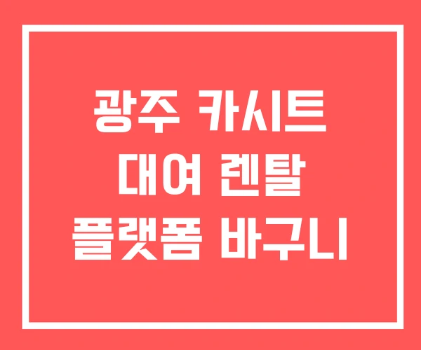 광주 카시트 대여 렌탈 플랫폼 바구니