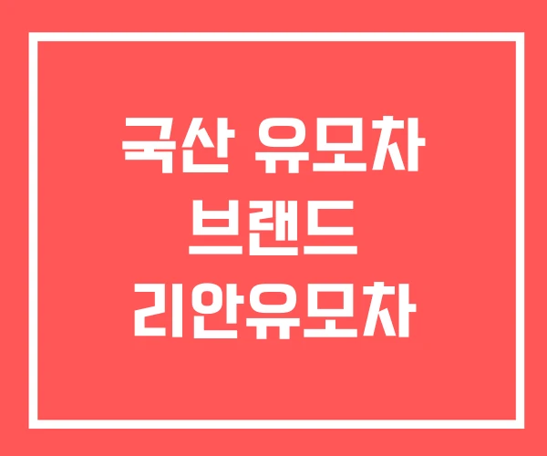국산 유모차 브랜드 리안유모차