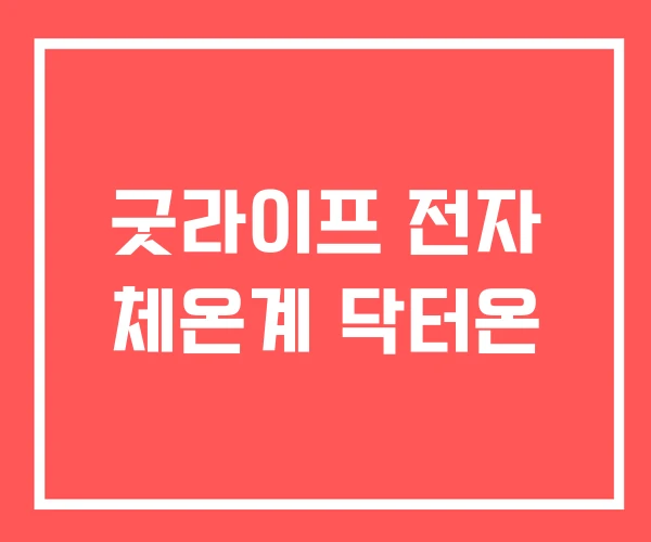 굿라이프 전자 체온계 닥터온