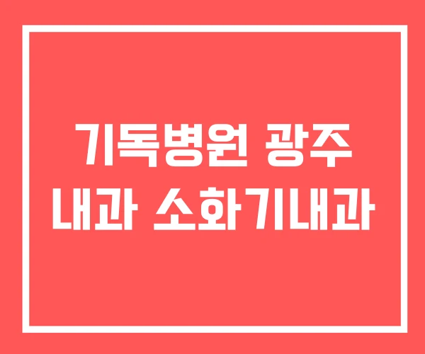 기독병원 광주 내과 소화기내과