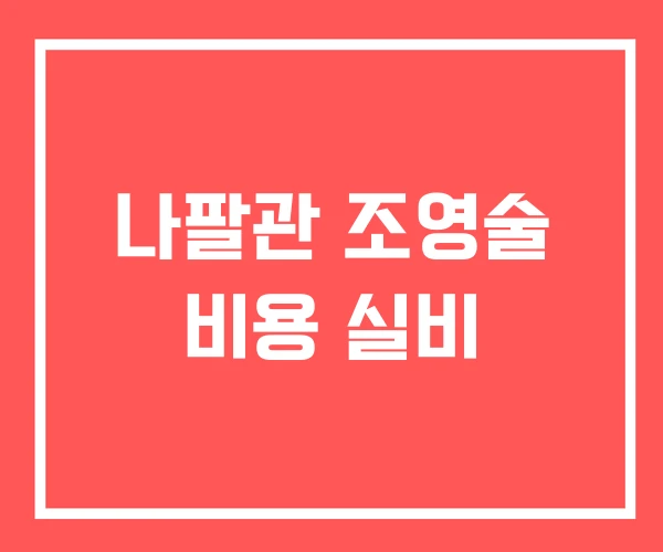 나팔관 조영술 비용 실비