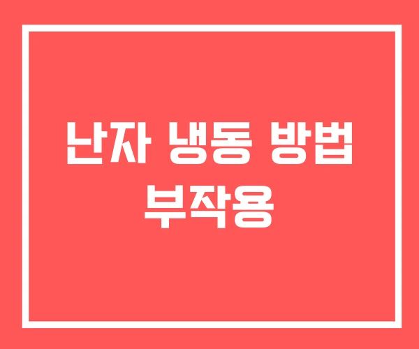 난자 냉동 방법 부작용