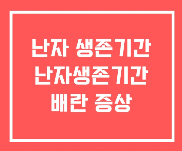 난자 생존기간 난자생존기간 배란 증상