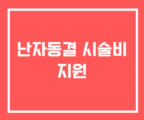 난자동결 시술비 지원