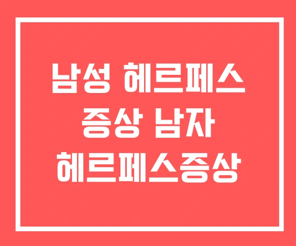 남성 헤르페스 증상 남자 헤르페스증상