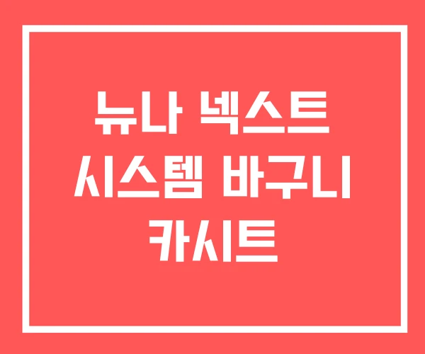 뉴나 넥스트 시스템 바구니 카시트