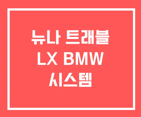 뉴나 트래블 LX BMW 시스템