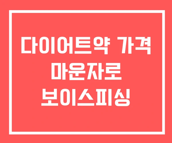 다이어트약 가격 마운자로 보이스피싱