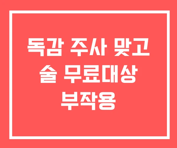 독감 주사 맞고 술 무료대상 부작용