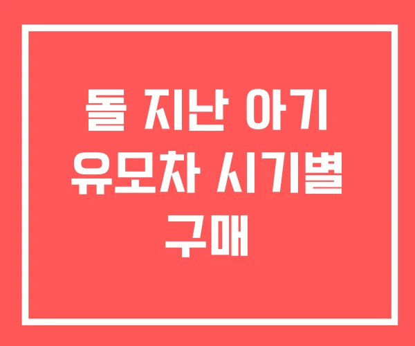 돌 지난 아기 유모차 시기별 구매