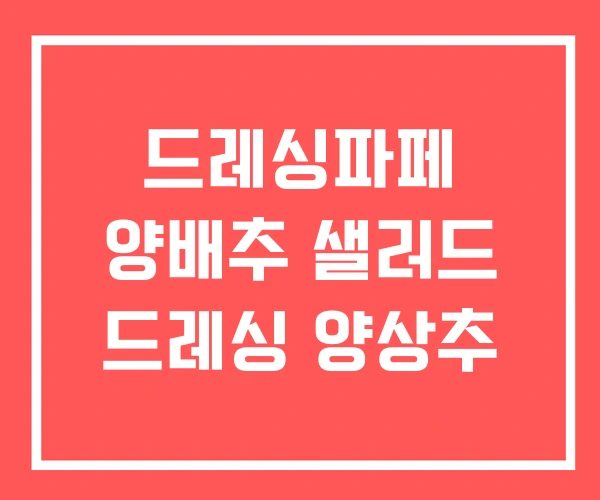 드레싱파페 양배추 샐러드 드레싱 양상추
