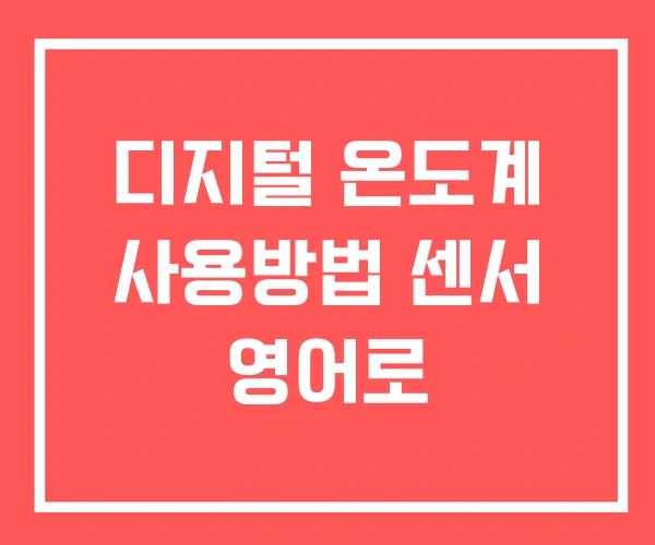 디지털 온도계 사용방법 센서 영어로
