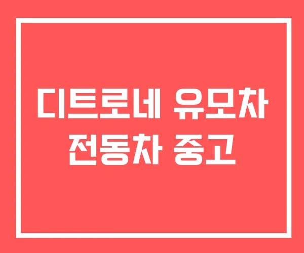 디트로네 유모차 전동차 중고