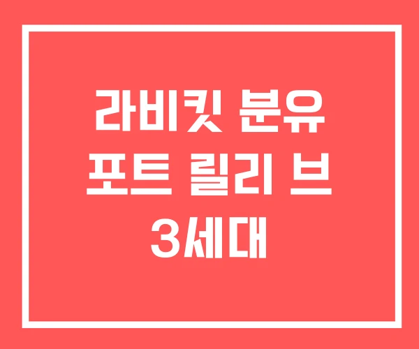 라비킷 분유 포트 릴리 브 3세대