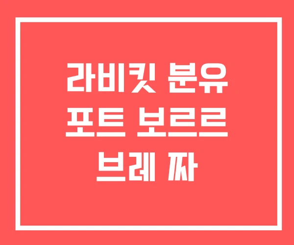 라비킷 분유 포트 보르르 브레 짜