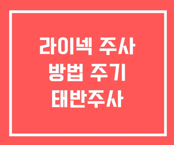 라이넥 주사 방법 주기 태반주사