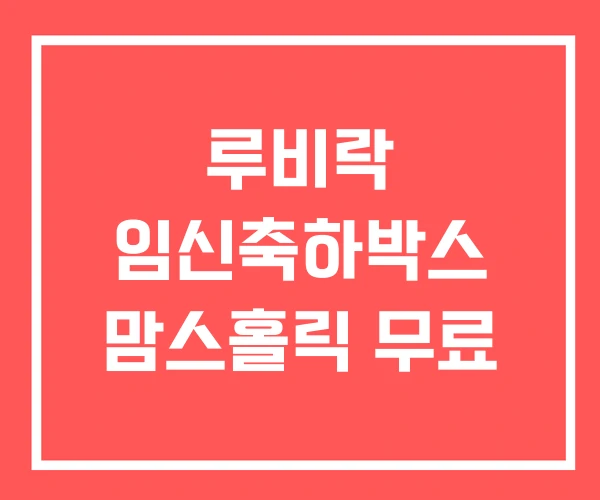 루비락 임신축하박스 맘스홀릭 무료