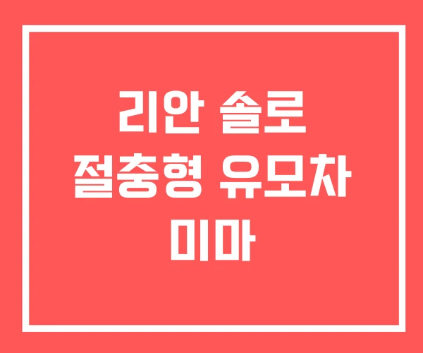 리안 솔로 절충형 유모차 미마