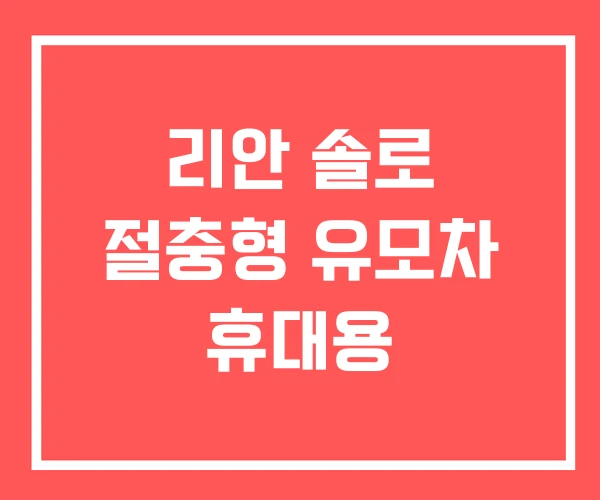 리안 솔로 절충형 유모차 휴대용