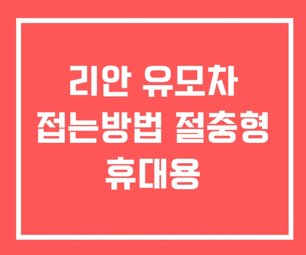 리안 유모차 접는방법 절충형 휴대용