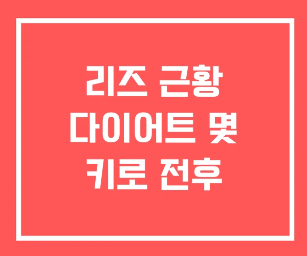 리즈 근황 다이어트 몇 키로 전후