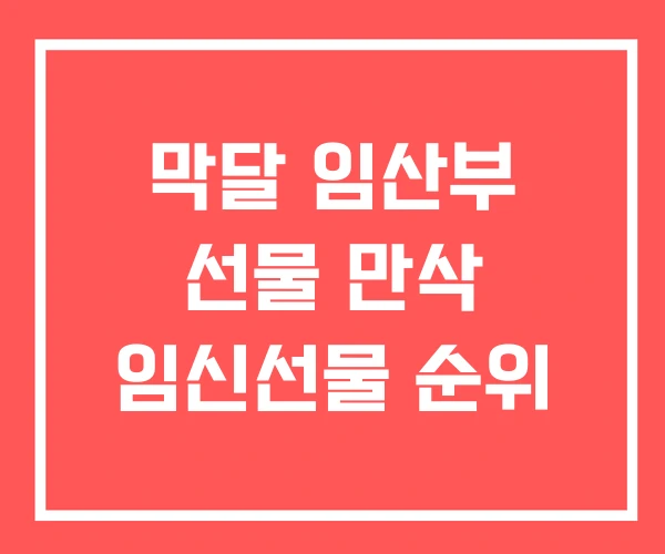 막달 임산부 선물 만삭 임신선물 순위