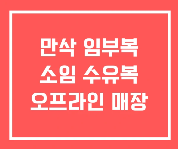 만삭 임부복 소임 수유복 오프라인 매장