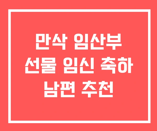 만삭 임산부 선물 임신 축하 남편 추천