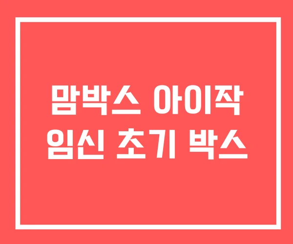 맘박스 아이작 임신 초기 박스