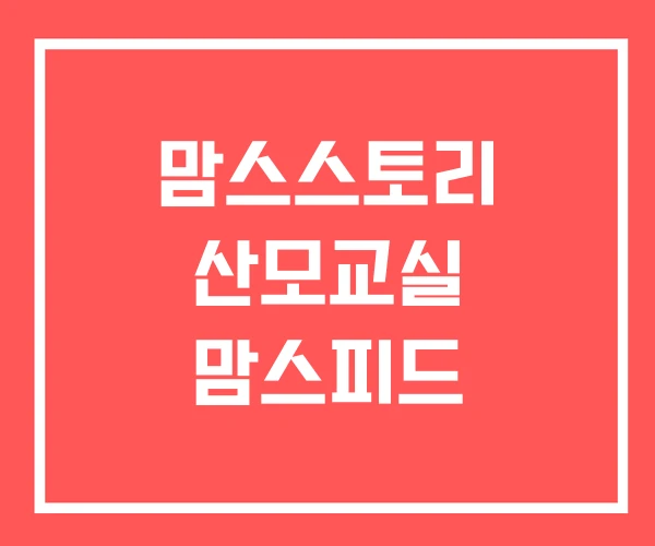 맘스스토리 산모교실 맘스피드