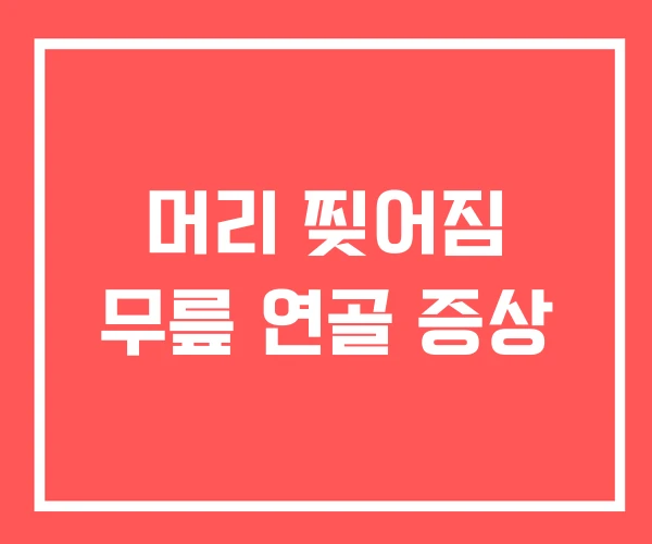 머리 찢어짐 무릎 연골 증상