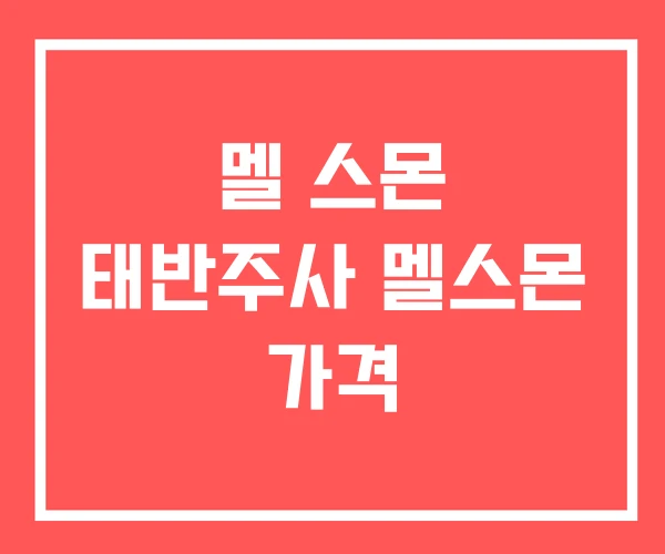 멜 스몬 태반주사 멜스몬 가격